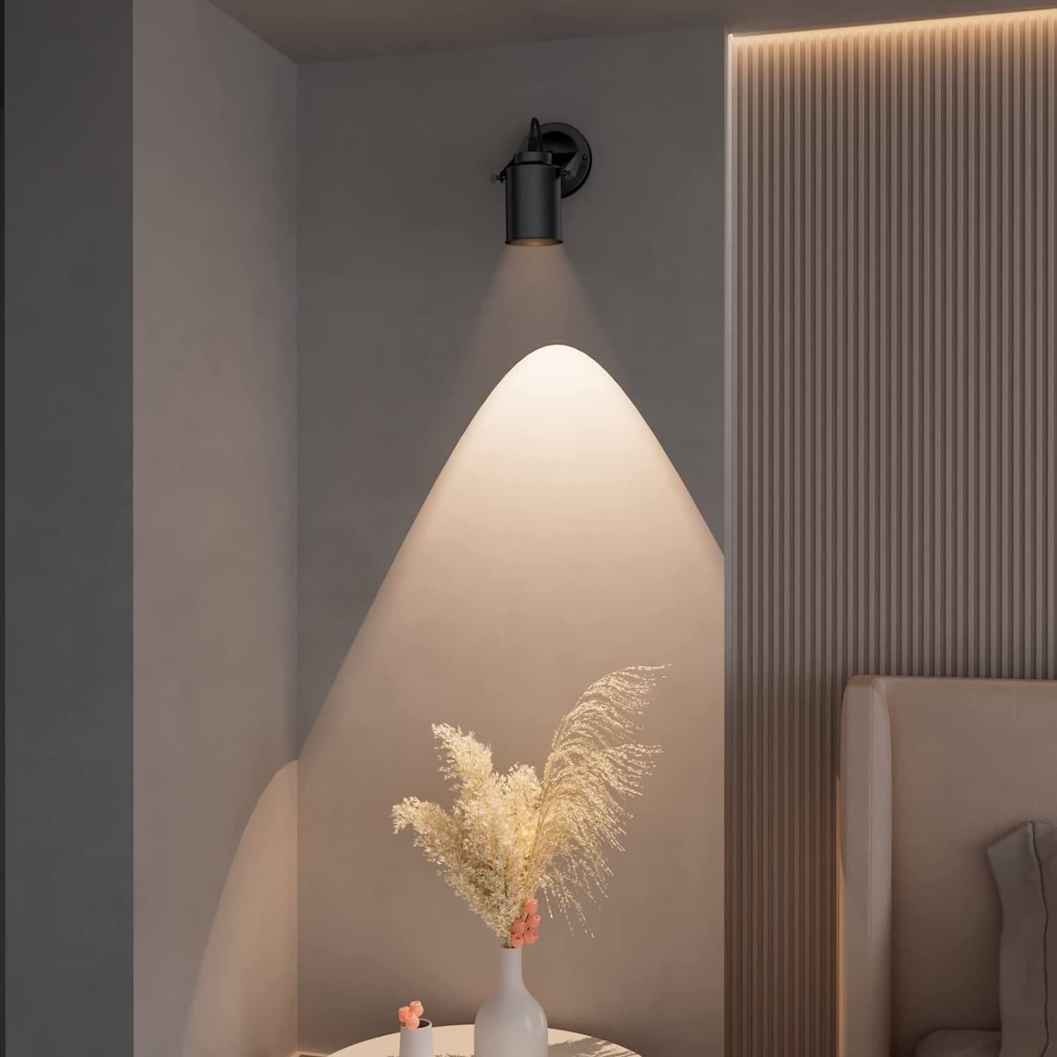 LiveMAX smart-home ready wall lamp compatible with outlets or switches for automation.