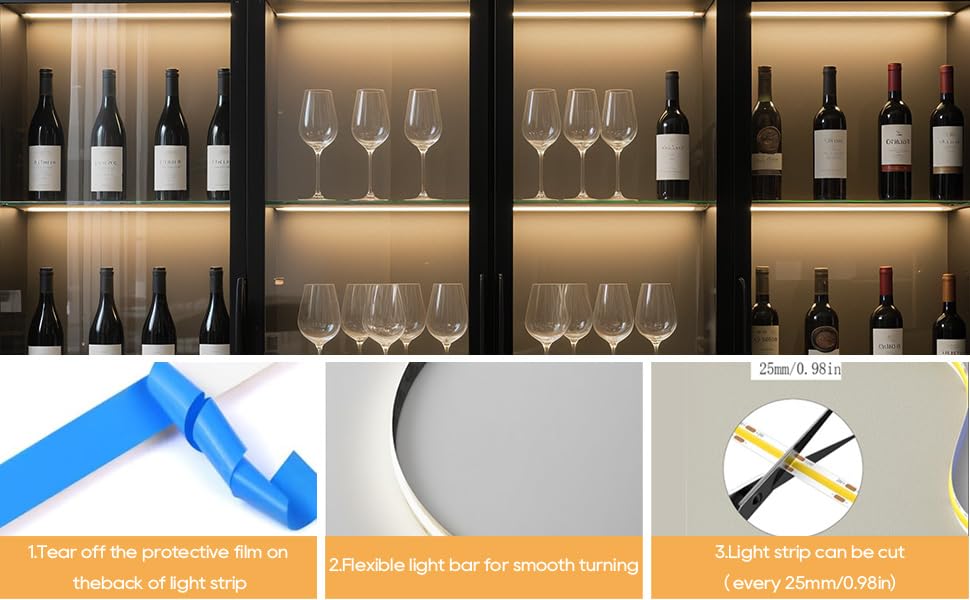 Living Amazy cuttable strips adapt to cabinet lengths