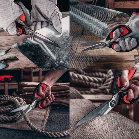 Livingo 10-inch scissors ergonomic grip for comfortable use during long tasks.