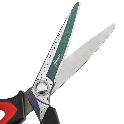 Livingo 10-inch scissors titanium-coated blades visible for long-lasting sharpness.