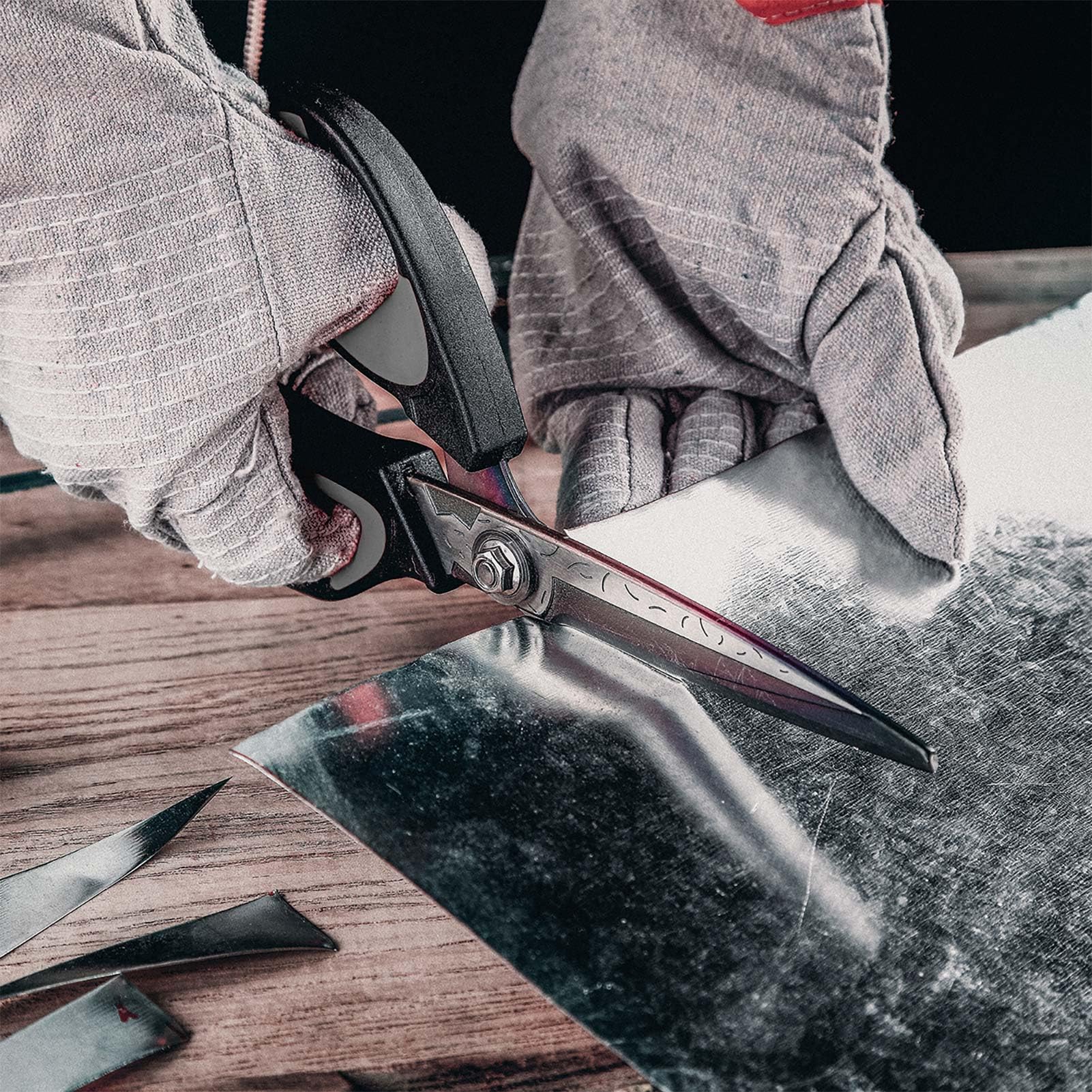 LIVINGO heavy-duty scissors plastic and fabric cut for versatile workshop use
