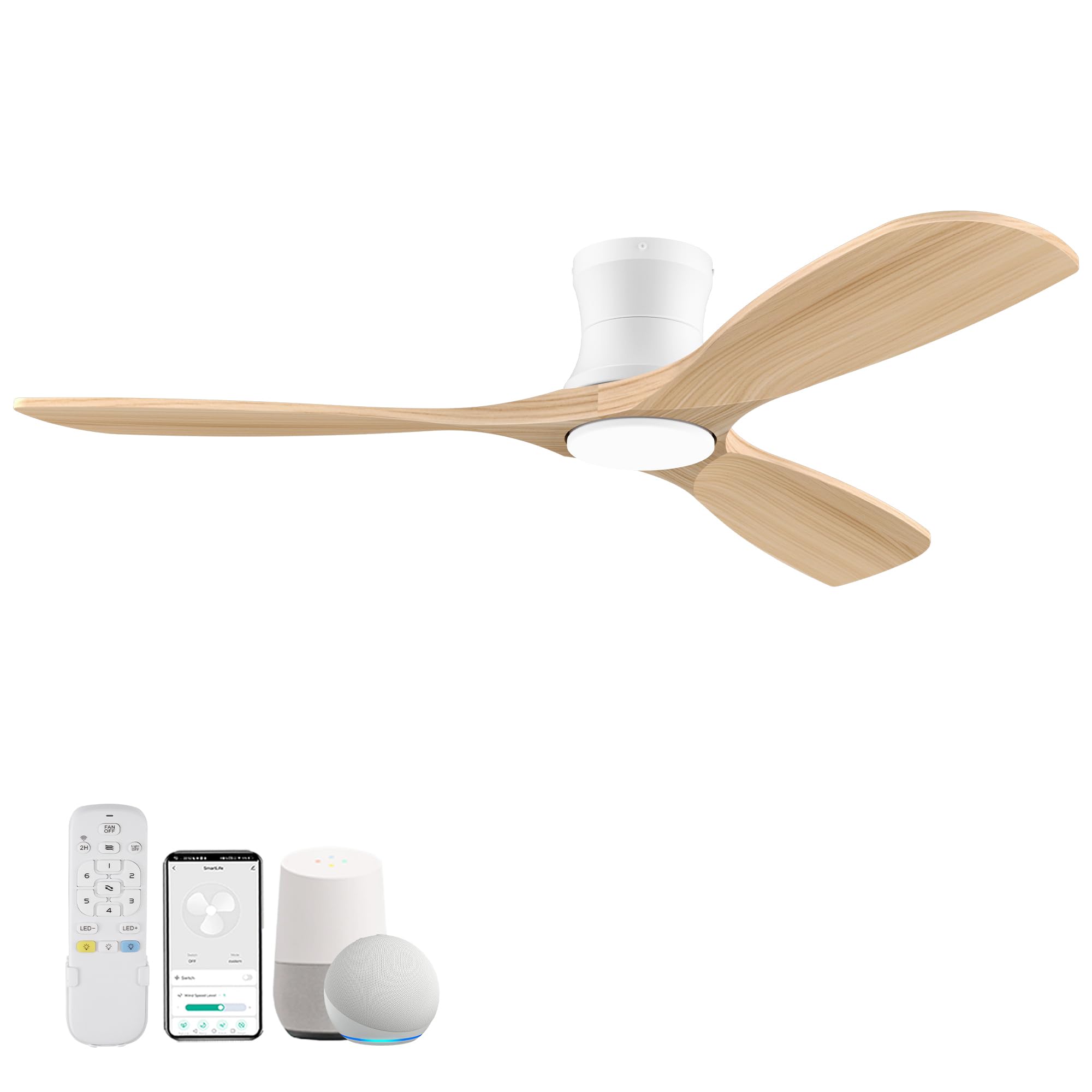 Livory Smart 52” ceiling fan with light provides ambient illumination for living spaces.