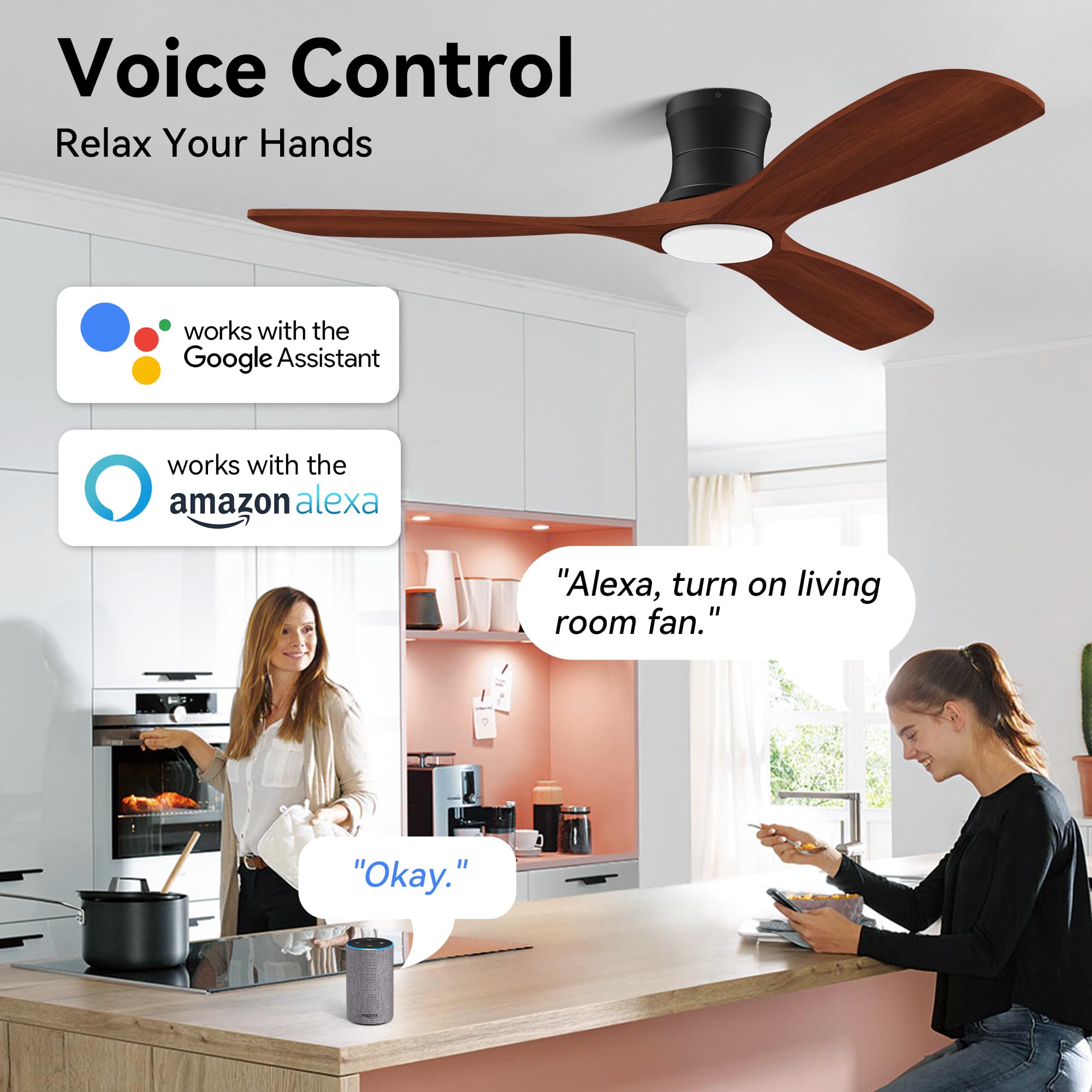 Livory voice-control ceiling fan enables Alexa and Google Assistant commands