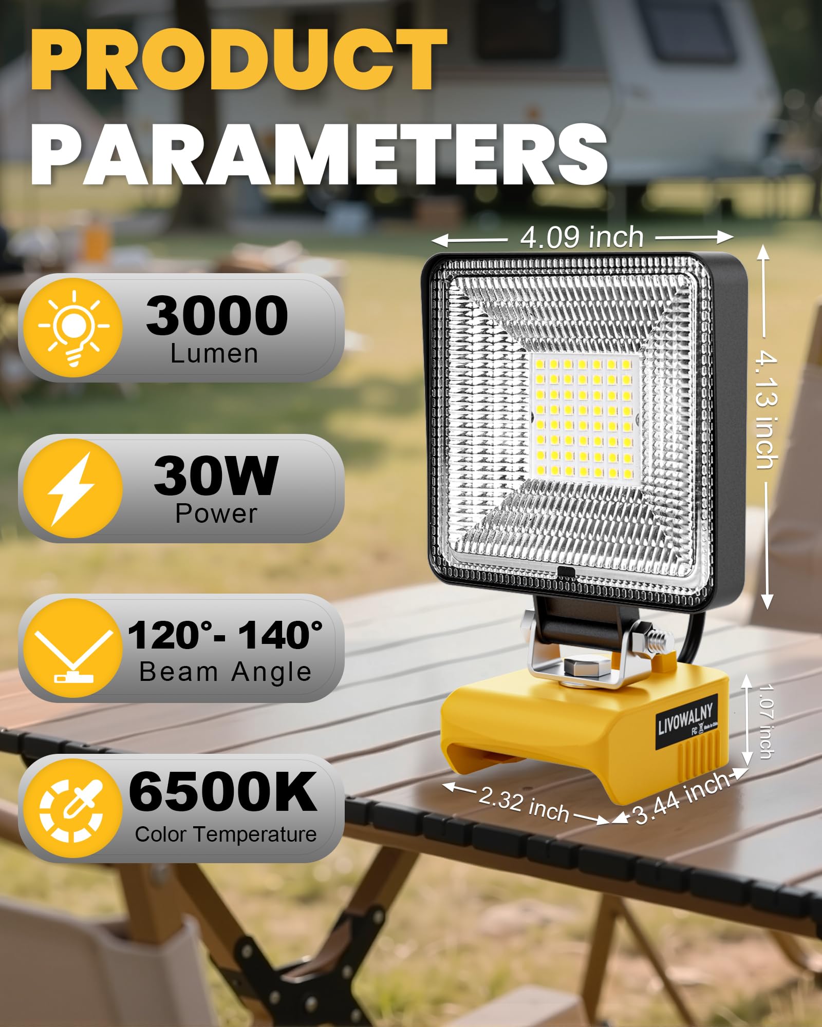 LIVOWALNY 30W light pivot-head in action for multi-directional task lighting