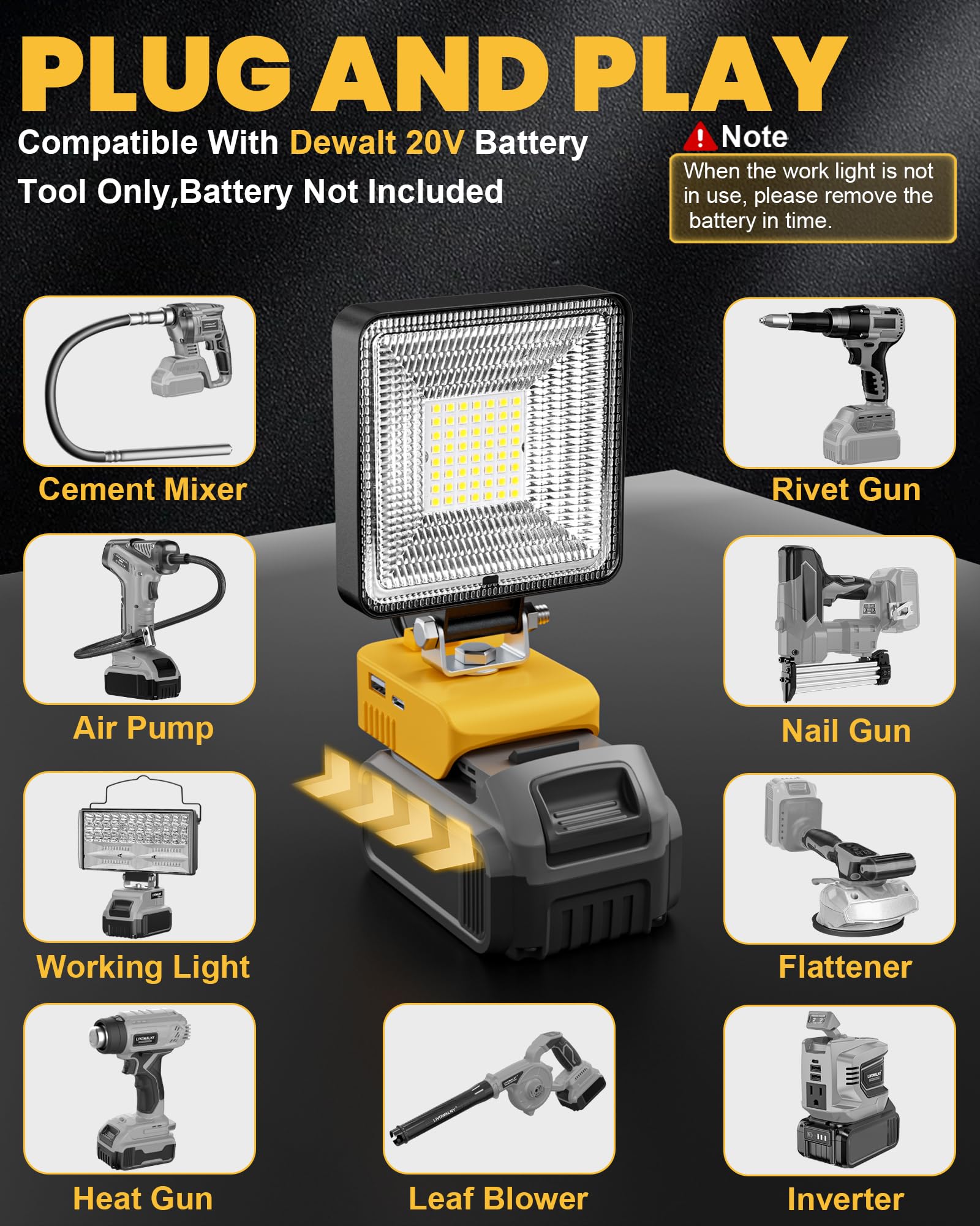 LIVOWALNY 2-pack delivering ample brightness for outdoor events