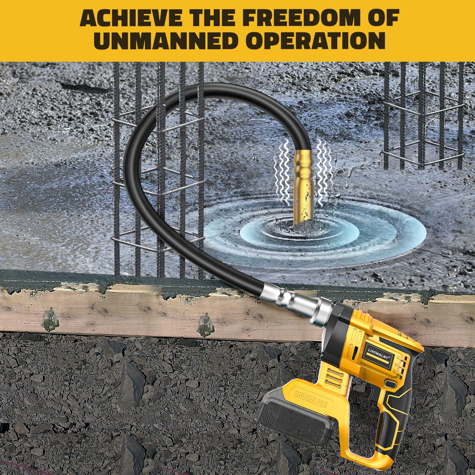 Compact LIVOWALNY design with lock-on button for continuous operation.