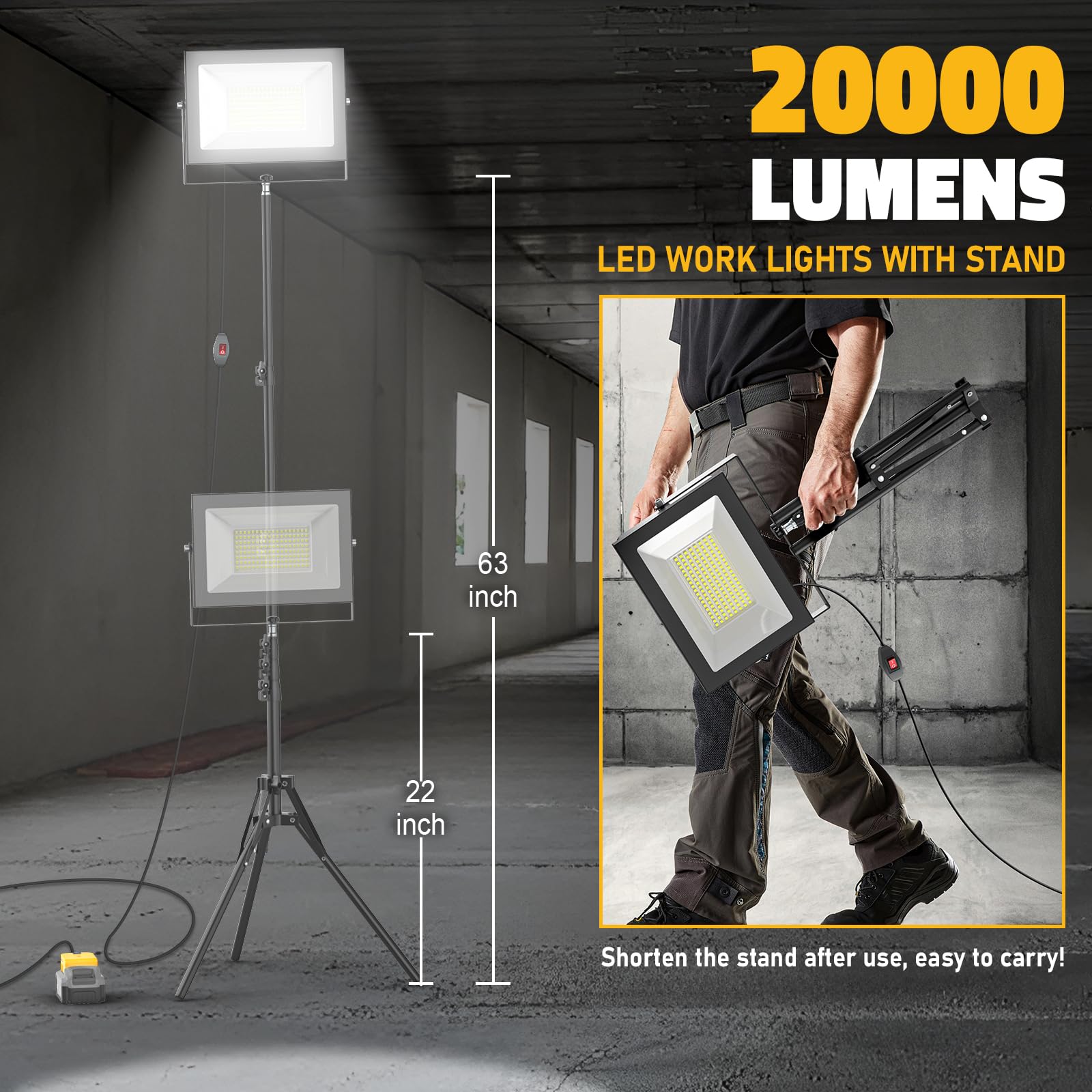 LIVOWALNY detachable LED head offers flexible lighting options.