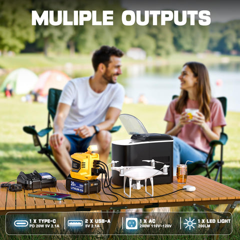 LIVOWALNY battery compatibility with Dewalt batteries extends charging options.