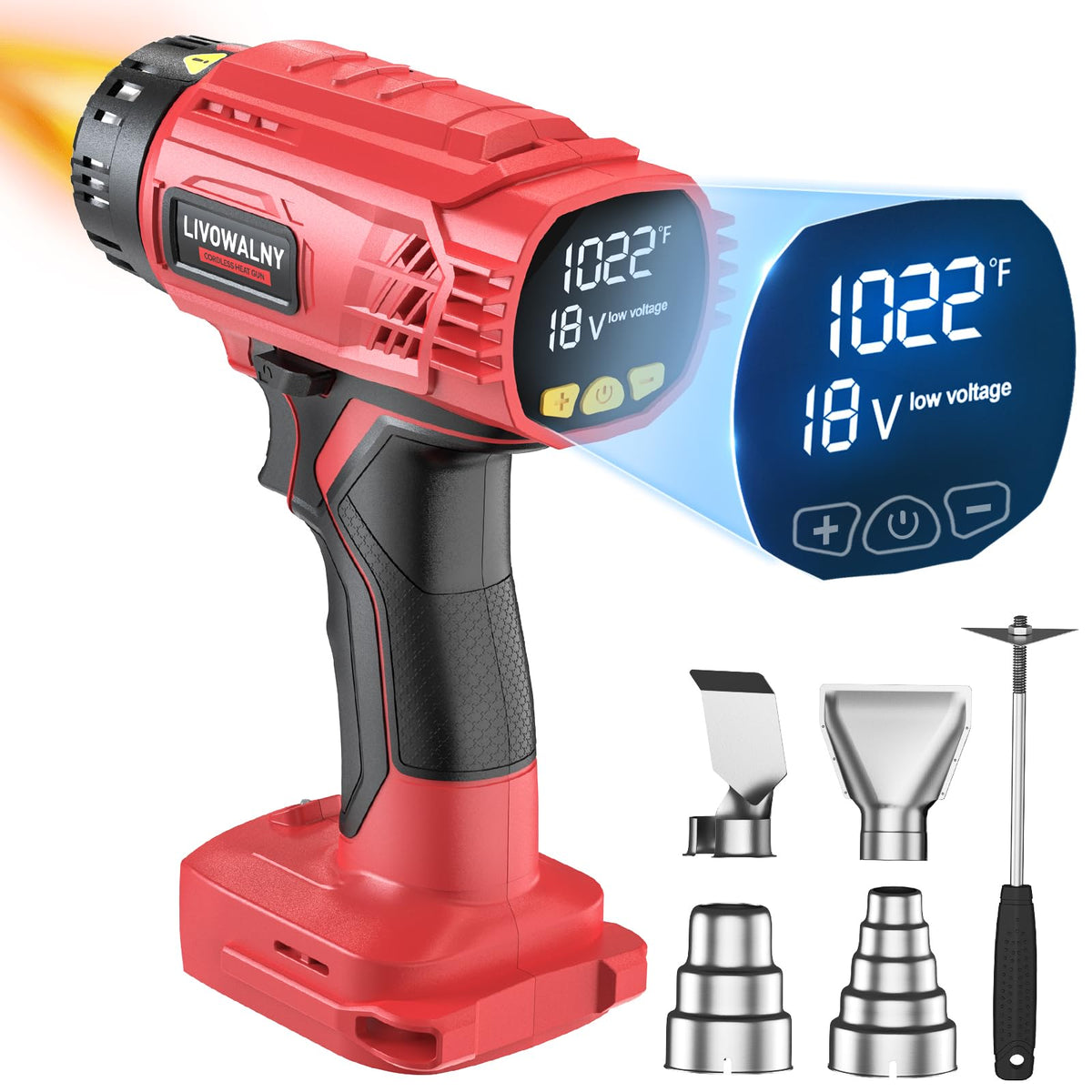 LIVOWALNY heat gun battery-powered for cordless projects and rapid heating