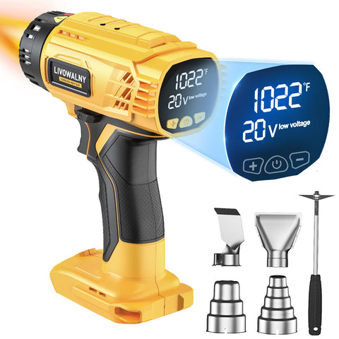 LIVOWALNY heat gun with LED display enables precise temperature control for shrink tubing projects.