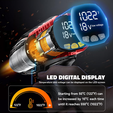 LIVOWALNY heat gun memory function resumes last temperature setting
