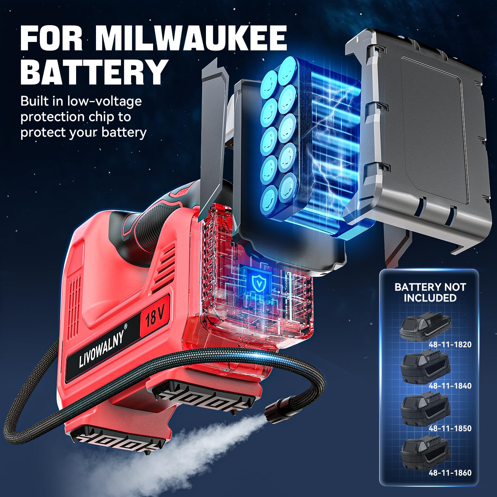 LIVOWALNY LED flashlight with SOS mode aids nighttime tire repairs and safety.