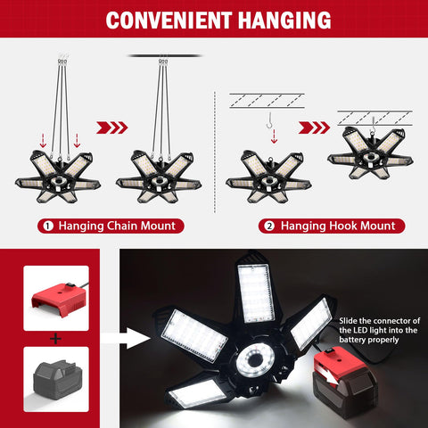 Livowalny LED Work Light is battery-powered for cordless operation outdoors.