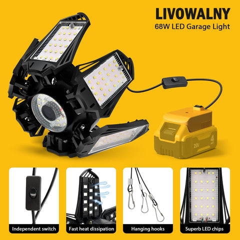 LIVOWALNY pendant-style light with hanging kit for quick ceiling mounting.