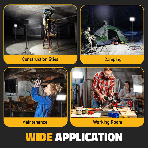 LIVOWALNY outdoor-ready lighting provides bright coverage for garages and workshops.