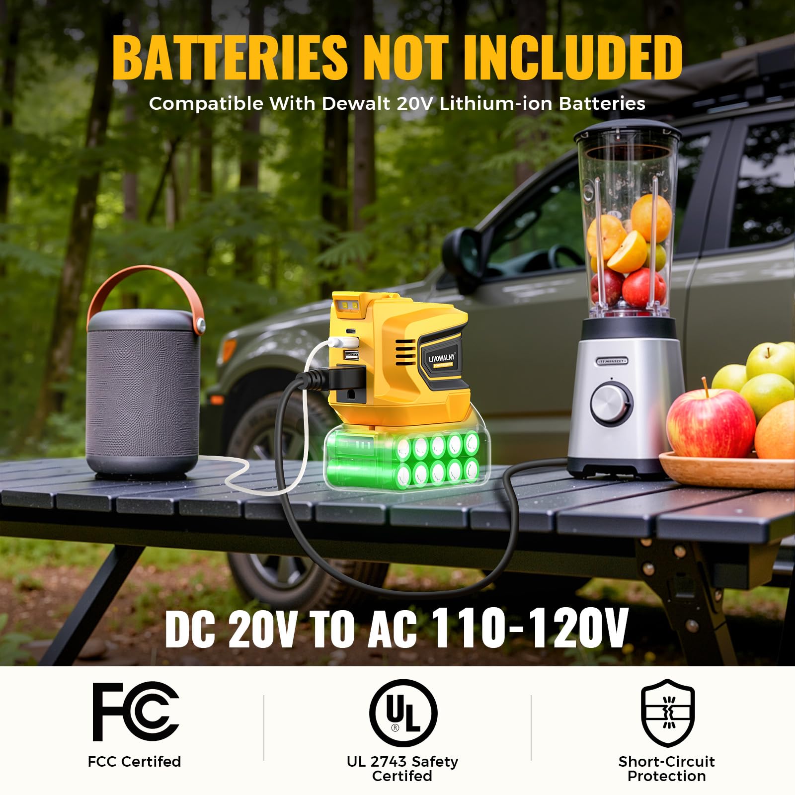LIVOWALNY inverter with USB-C ports enables fast charging on the go.