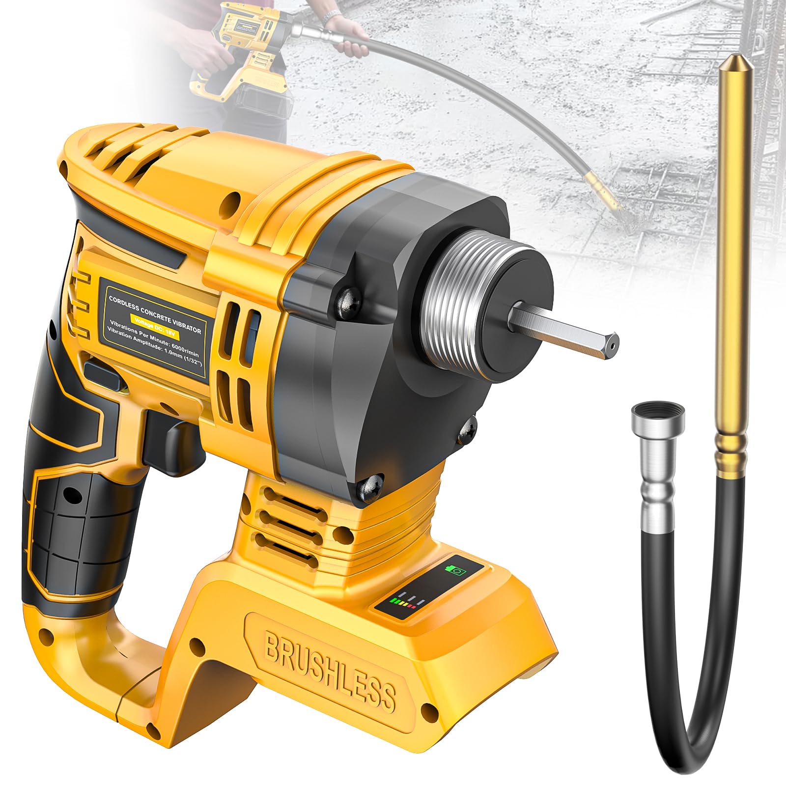 Ideal LIVOWALNY vibrator for tamping foundations and reducing voids during pours.