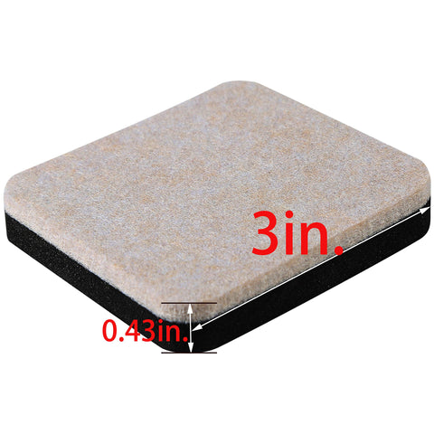 Liyic heavy-duty 3in square felt sliders with EVA foam grip for long-lasting moves.
