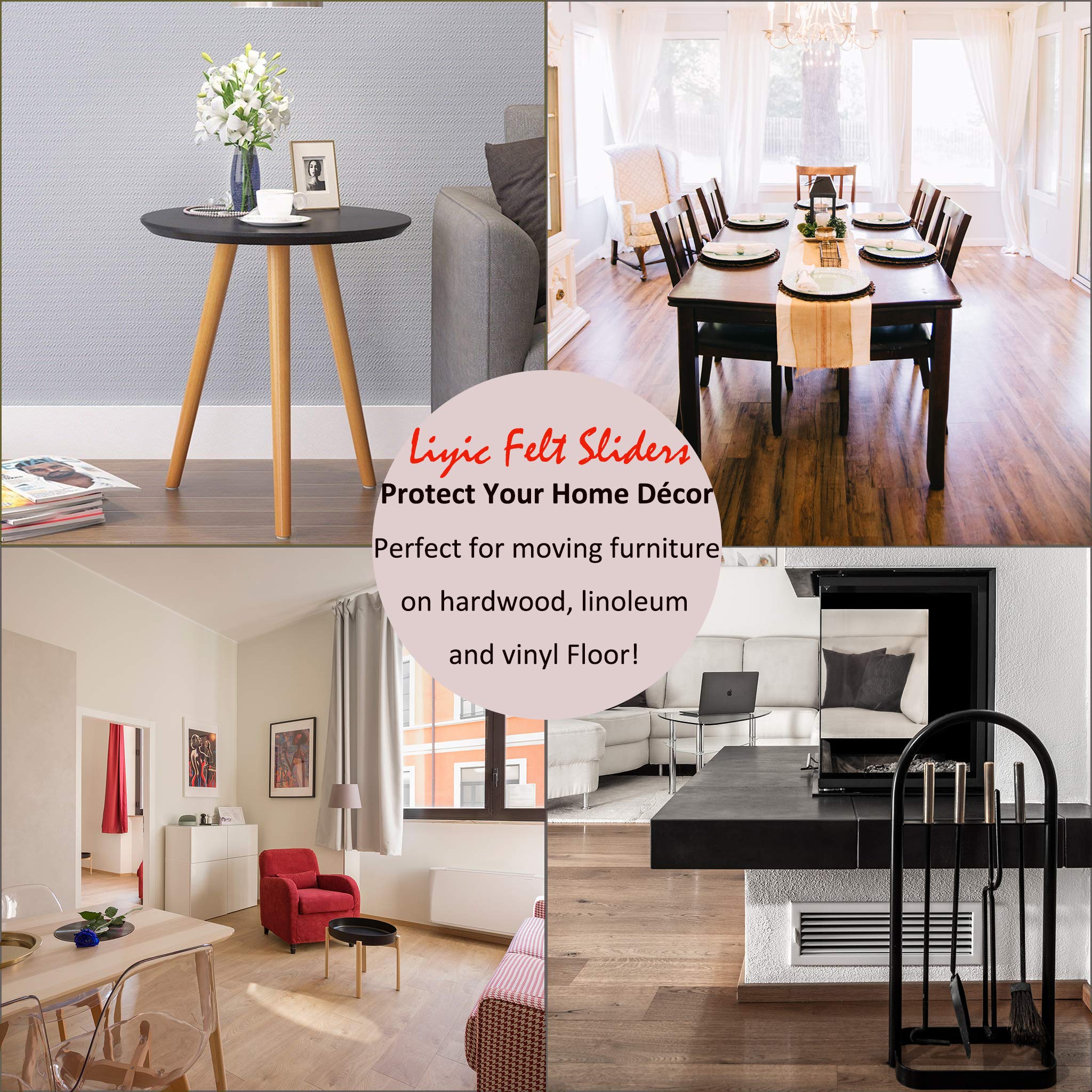 Liyic protective felt slider supports frequent rearrangements without floor damage.