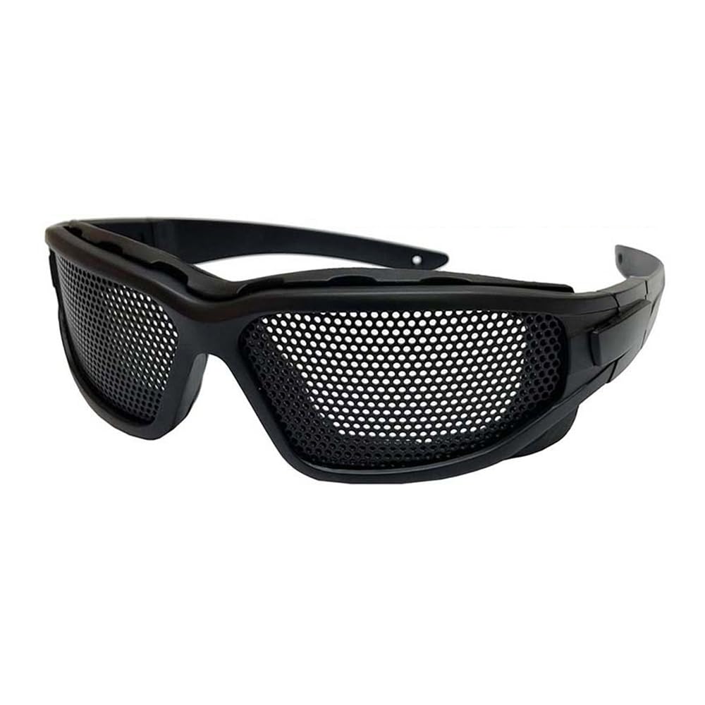 LIYJTK wire mesh safety glasses show design that blocks debris during outdoor activity