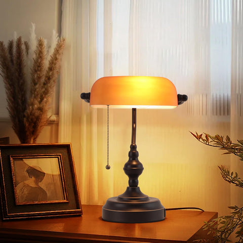 Liylan Bankers Desk Lamp with E26 base compatible with common bulbs.