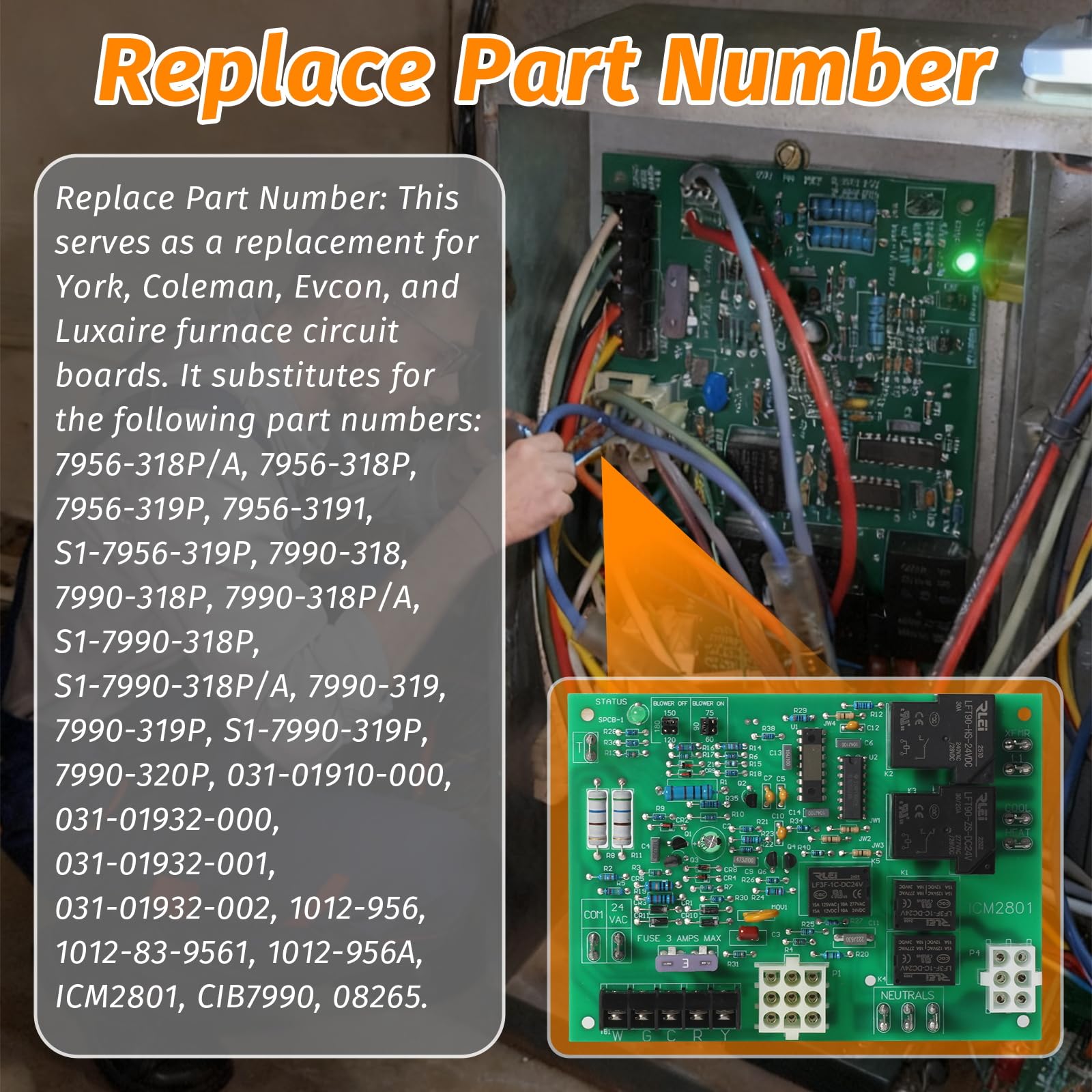LIYUKUANG ICM2801 board side angle compact fit in standard furnace panels