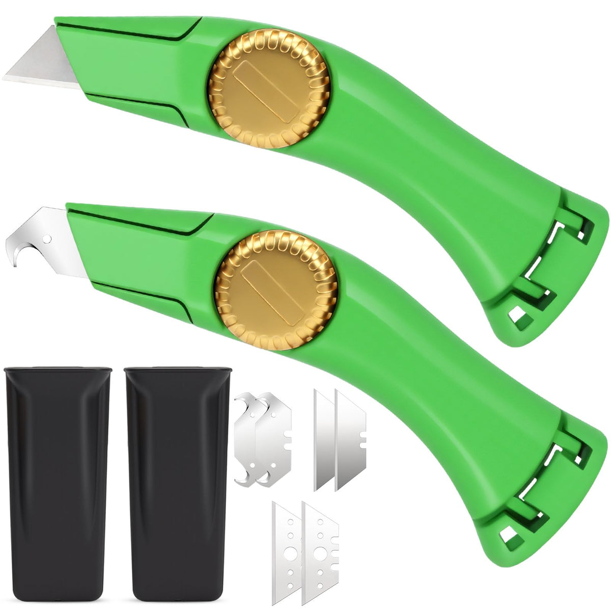 Lizenoz roofing knife green fixed blade for precise cuts on shingles