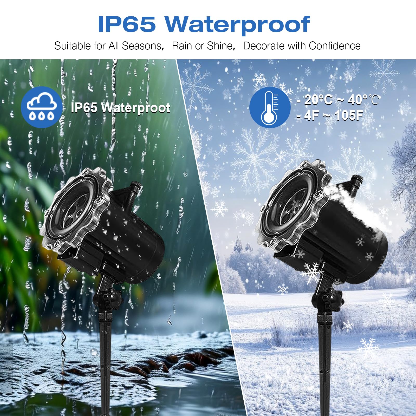 LJBESTM IP65 waterproof projection for rain-safe celebrations