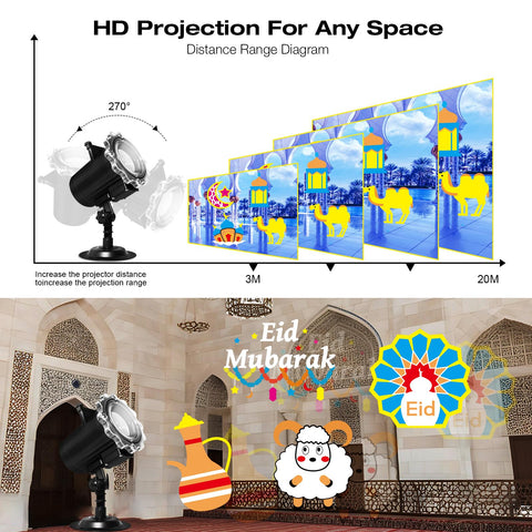 LJBESTM Ramadan Eid wall-mount projection for indoor decorating