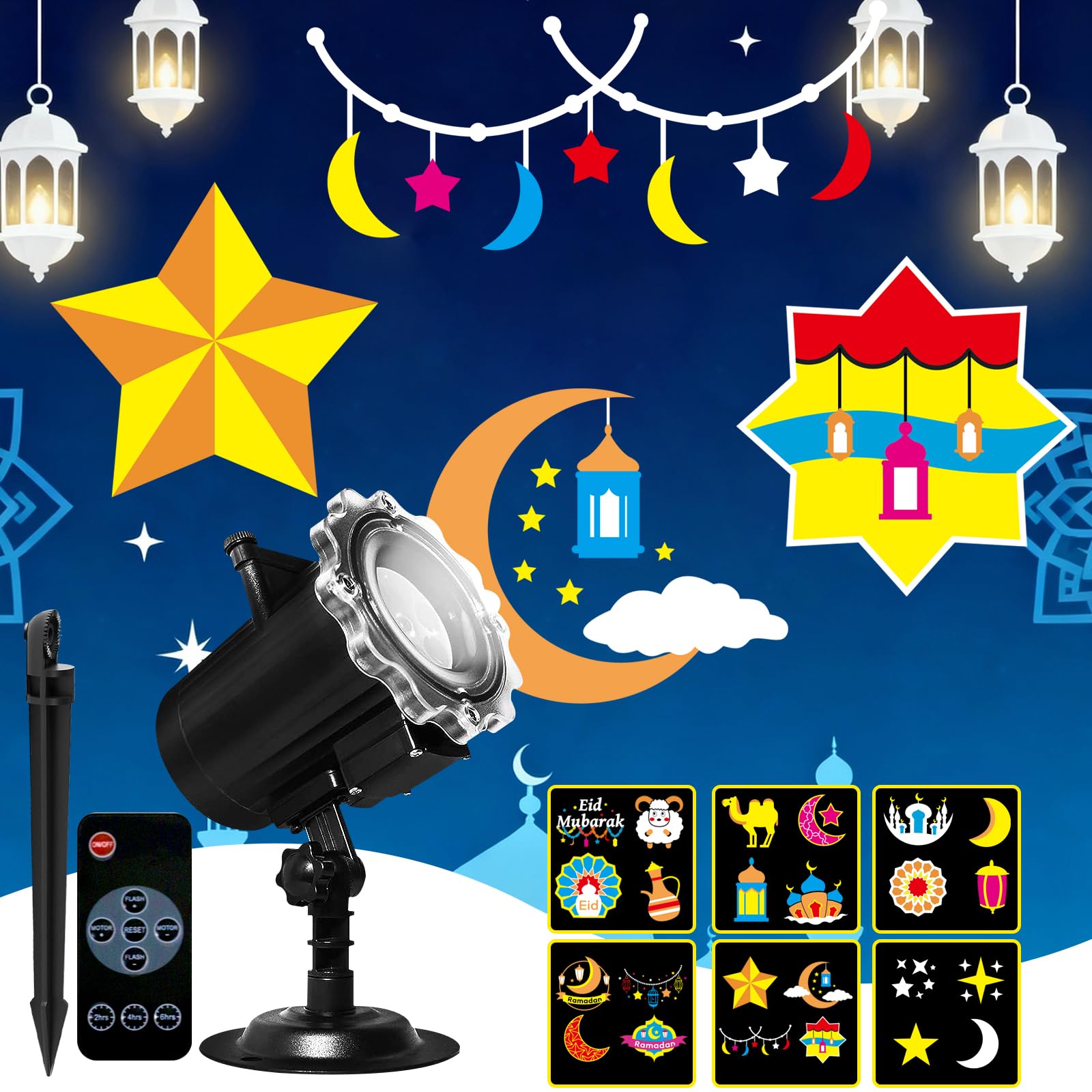 LJBESTM Ramadan projector lights outdoors projecting festive decor for garden use