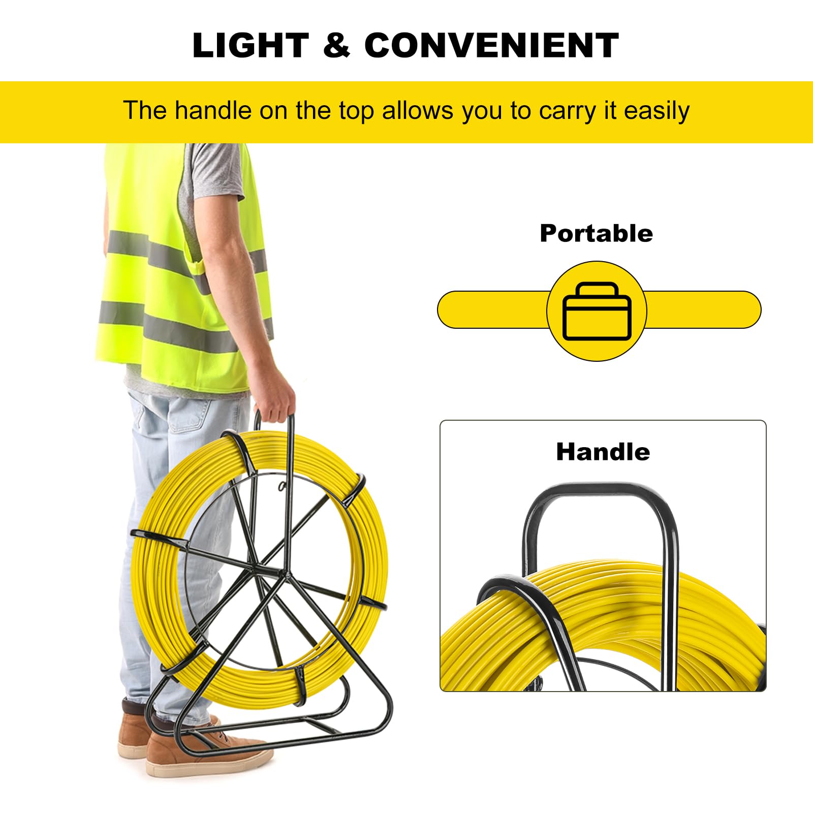 LJJJXXX ideal for pulling cables through walls, conduits, and pipes.