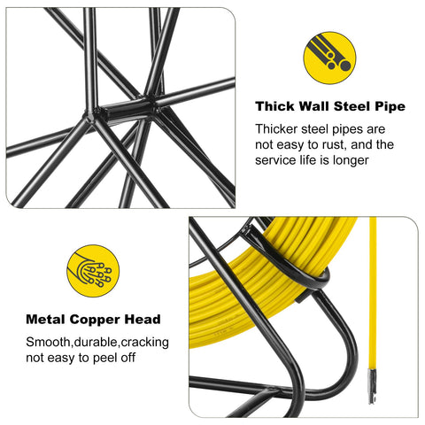 LJJJXXX portable fiberglass tape with handle enhances on-site maneuverability.