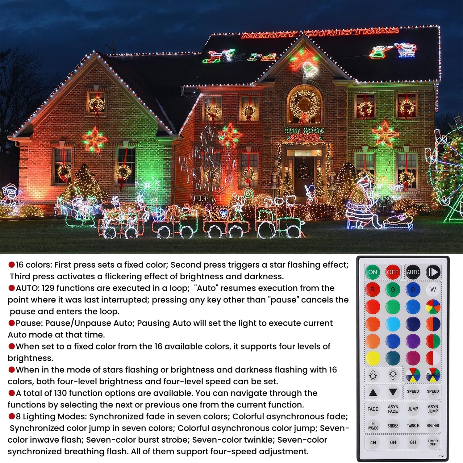 LJLNION 8 lighting modes with memory for effortless mood setting