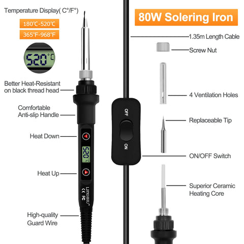 LJPXHHU soldering iron demonstrates rapid 15 second heat-up capability.