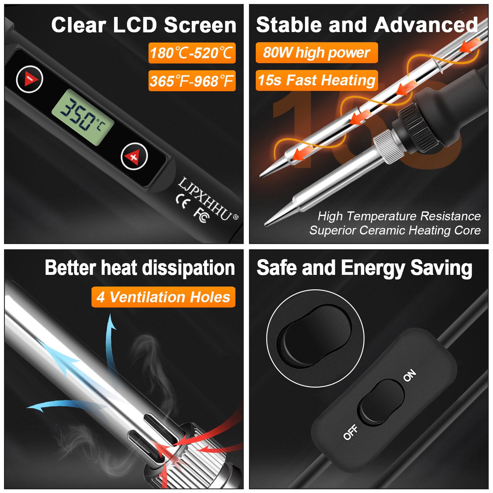 LJPXHHU anti-scalding handle design for safe, comfortable use.