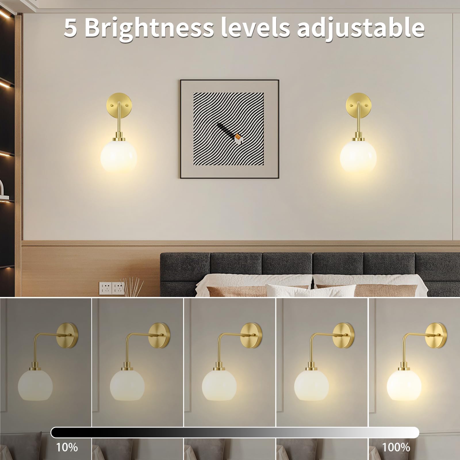 L.JUJAM rechargeable wall sconce with long-lasting power for cordless setup
