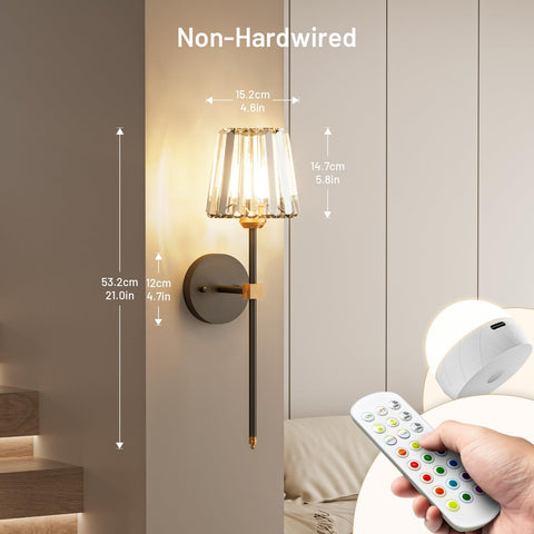 L.JUJAM remote control wall sconce enabling dimming and scene adjustment