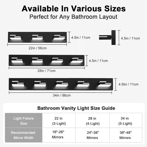LKHF vanity light IP44 waterproof design resists bathroom humidity.