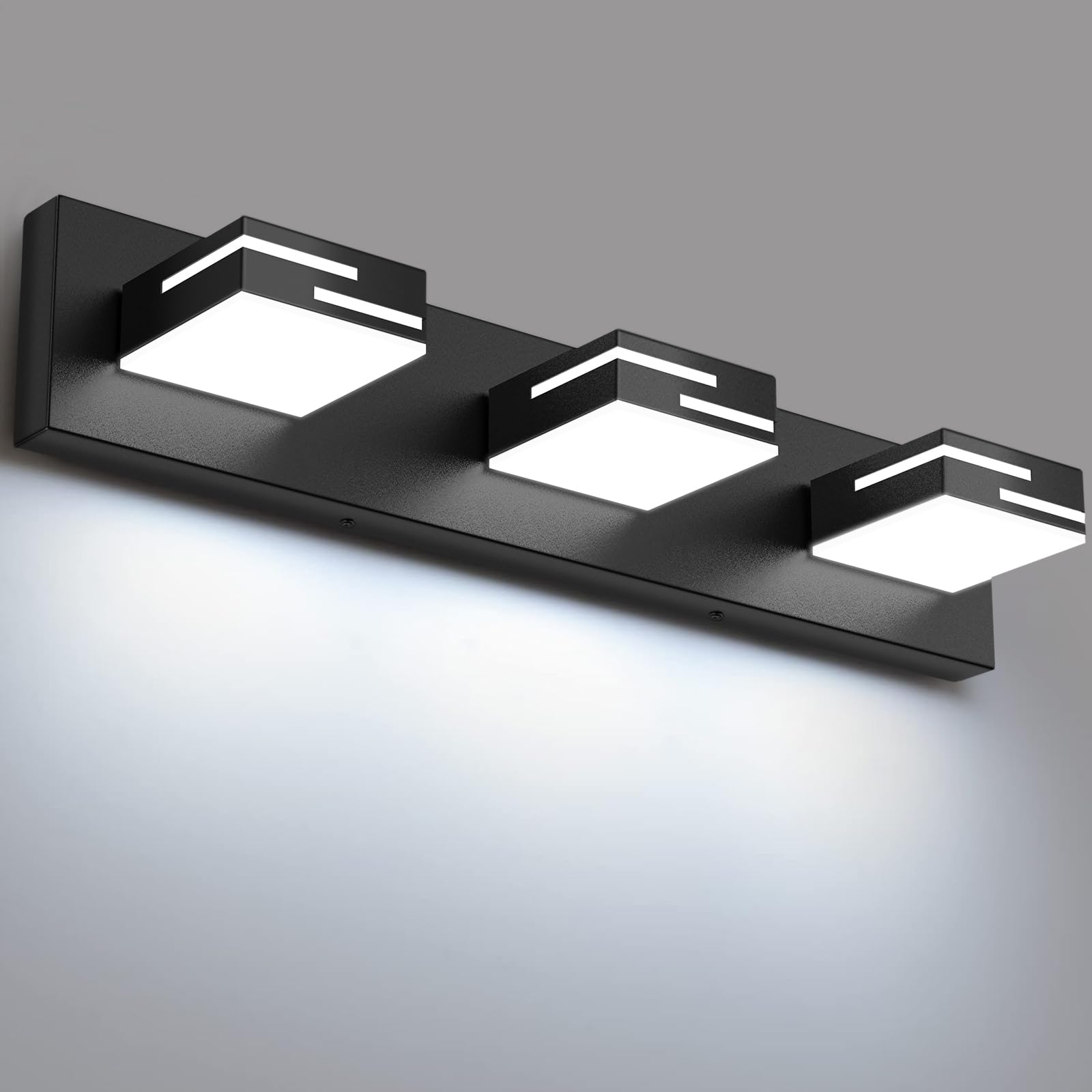 LKHF LED vanity light over mirror offers bright makeup-ready illumination.