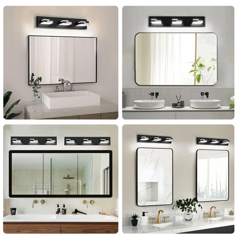 LKHF LED vanity light with 350° rotatable heads focus light precisely.