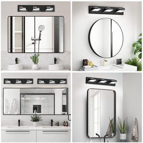 LKHF matte black vanity light adds modern style and durability