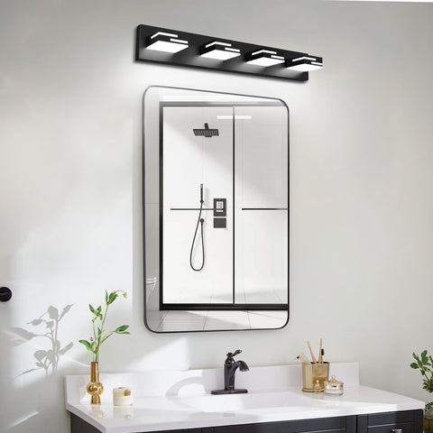 LKHF 28-inch vanity light provides a contemporary update for bathrooms.