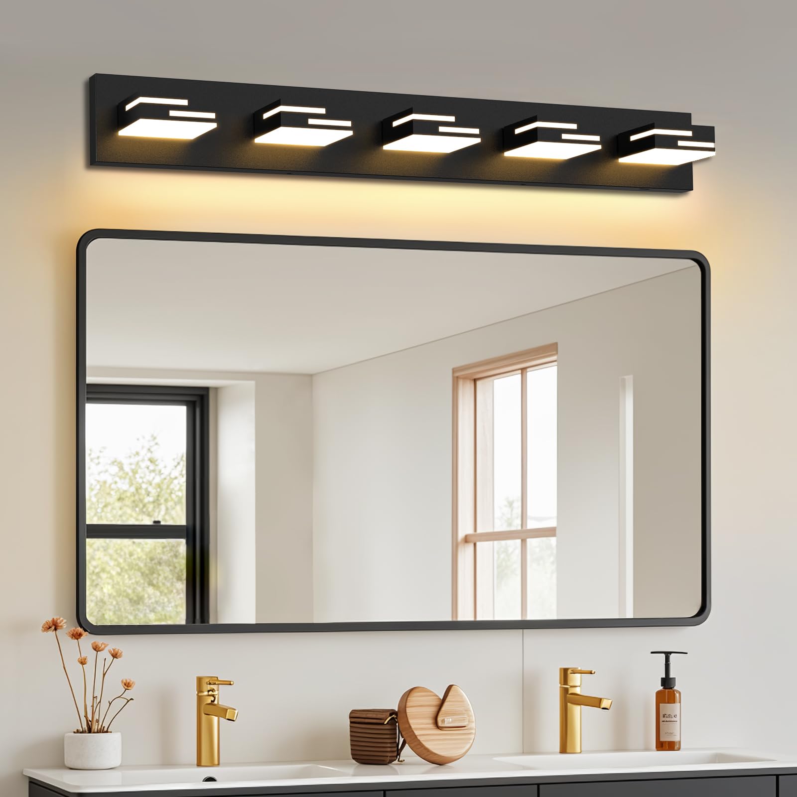 LKHF vanity light 34-inch length ideal for wide mirror installations