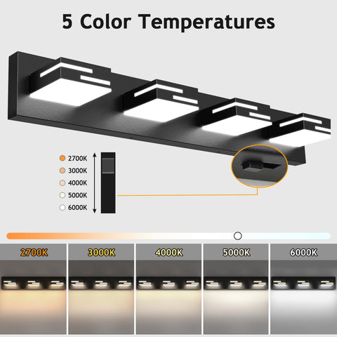 LKHF vanity fixture built with durable alloy resists rust and moisture.