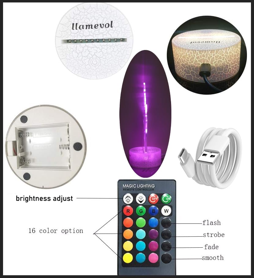 LLAMEVOL remote color-changing lamp controlled for mood lighting