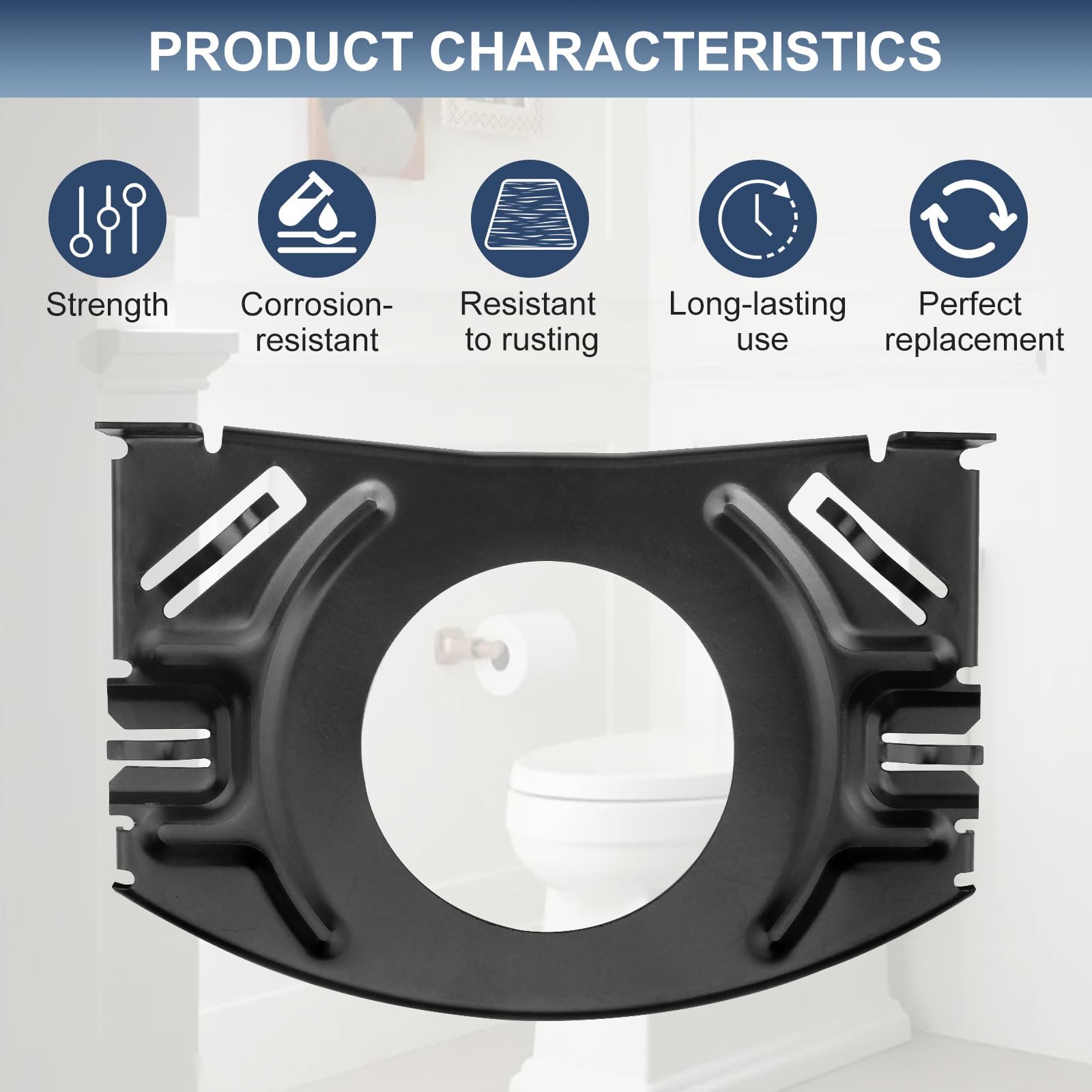 Llhhs Kohler Archer-compatible tank plate ensures stable mounting.