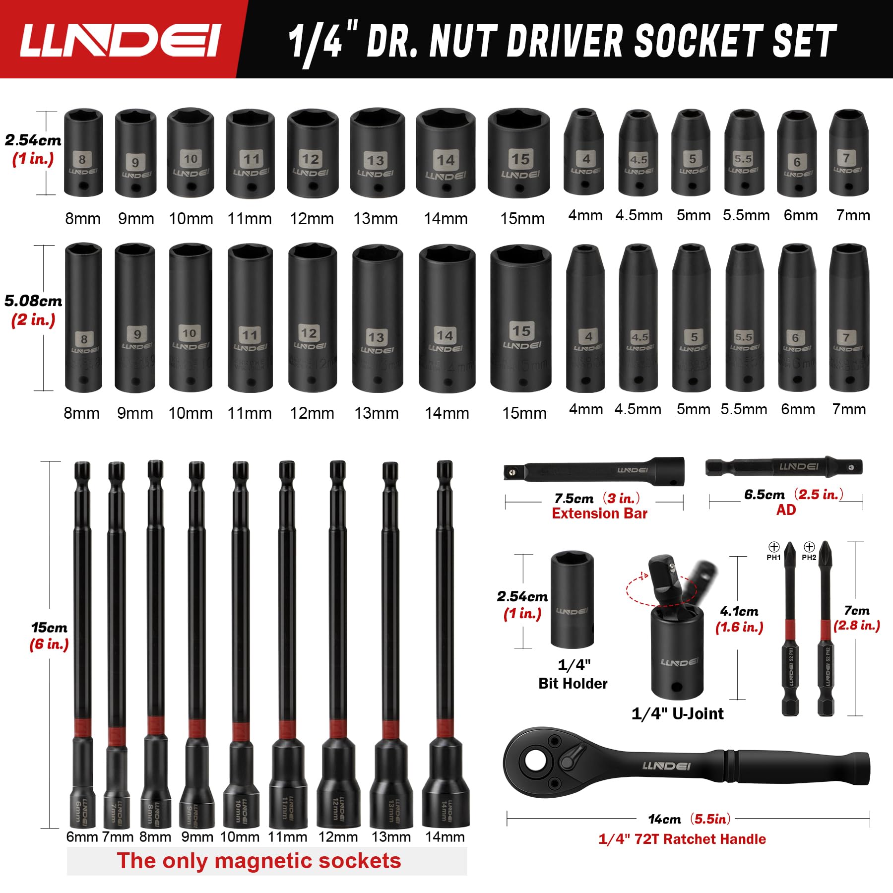 LLNDEI 3-inch extension bar extends reach in cramped areas
