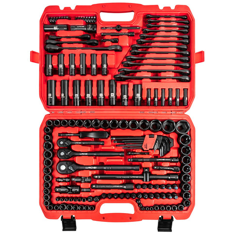 LLNDEI 160-piece tool set cover, neatly organized for quick DIY projects