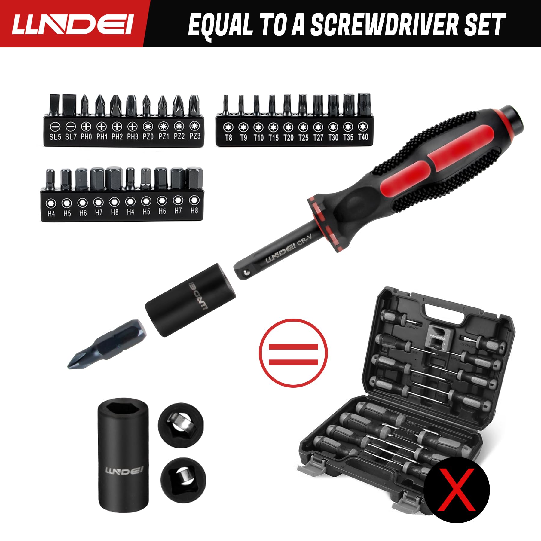 LLNDEI 3-inch extension bars extend reach to recessed fasteners.