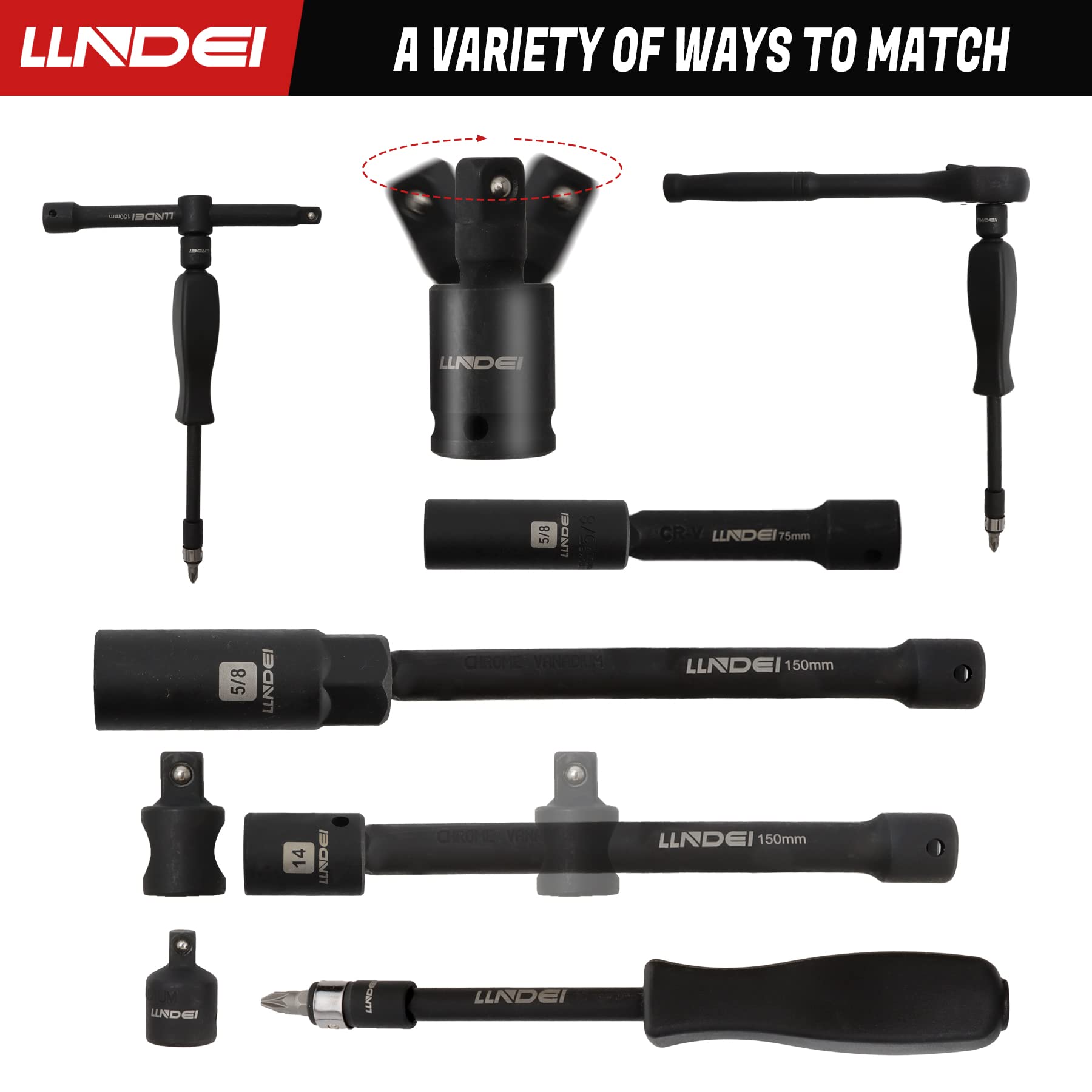 LLNDEI 3/8F to 1/4M adaptor attached to drive